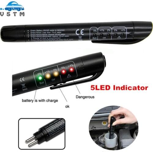 Auto Liquid testing Brake Fluid Tester pen 5 LED indicator display for DOT3/DOT4 mini electronic pen brake fluid tester Digital