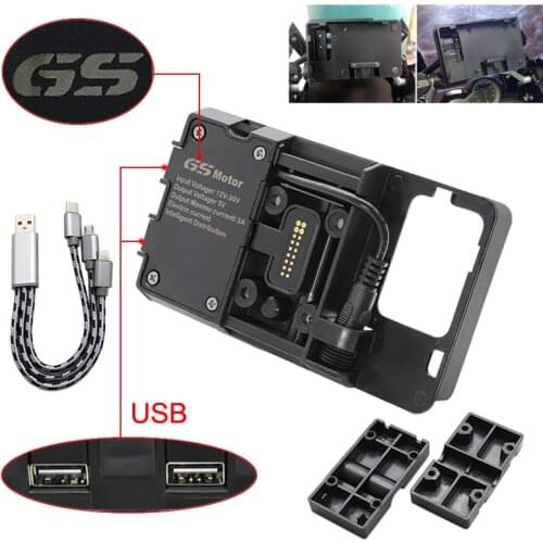 Mobile Phone USB Navigation Bracket Motorcycle USB Charging Mount for BMW R1200GS F800GS ADV R1200RS R1250GS CRF 1000L F850GS