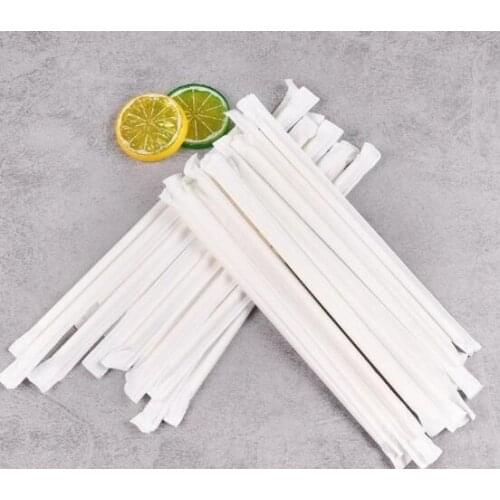 Individually Paper Wrapped Paper Straws Solid Plain White Black Brown Party Drinking Restaurant Coffee Bar Straw