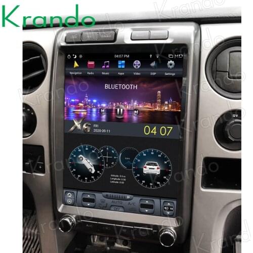 Krando Android 9.0 13" Tesla Vertical multimedia car navigator Android for FORD Raptor F150 2009-2014 som automotivo para carro
