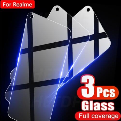 3Pcs Screen Protector Tempered Glass On For Realme 8 7 6 5 Pro GT Neo For Realme C3 C3i C21 C11 C15 7i Global 7 Asia 6i 6S Glass