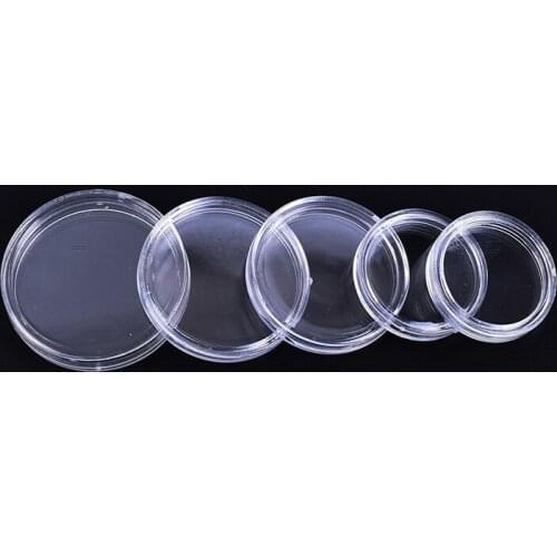 100 Pieces 19 20 25 27 30mm Plastic Protector Containers Case Coin Holder Boxes Token Board Game Coin Collection Holder Boxes