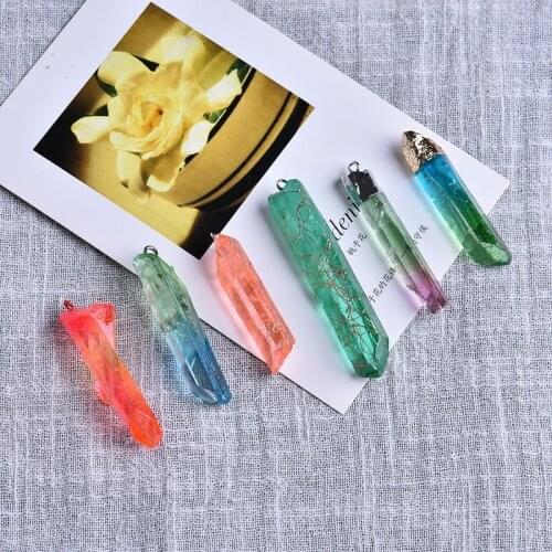 1PC Natural Crystal Pendant Polished Magic Repair Stick Mineral Ornaments Fashionable Simple Male Girlfriends Fashion Pendant