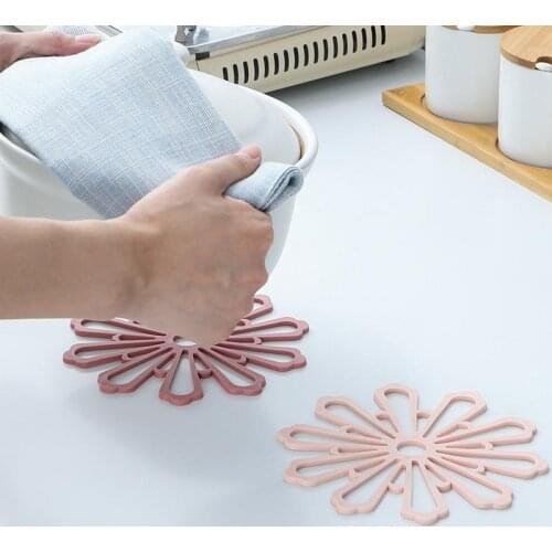 1PCS Rubber Trivet Mat Heat Insulating Hollow Flower Pot Pad Bowl Coaster Pot Coaster Non-slip Pot Holder Drink Cup Coasters