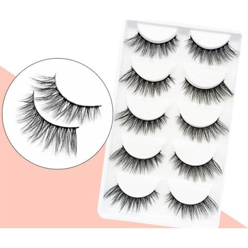 10 Piece 3D Five Pairs Natural Fresh Lifelike Eyelashes Makeup Thick False Lashes Black Nature Soft Private Label