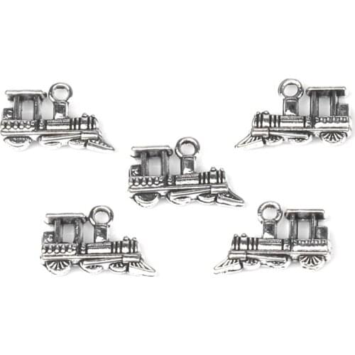 10pcs Antique Train Locomotive Charms Pendant Cute Charms DIY Jewelry Finding