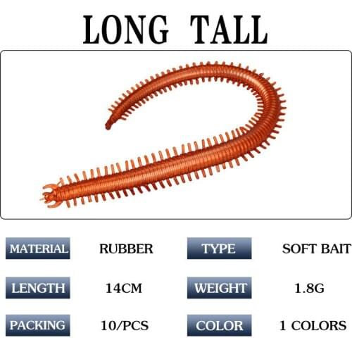 10Pcs/lot Artificial Red Stripe Silicone Worm Bass Fishing Bait Lure 14cm/1.8g Wobbler Soft Bait With Hook For Ocean