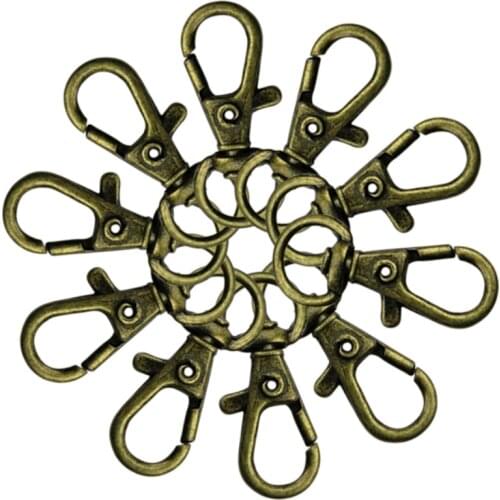 New 10pcs Clasp Swivel Trigger Clips Snap Hooks Key Ring Bags DIY Craft