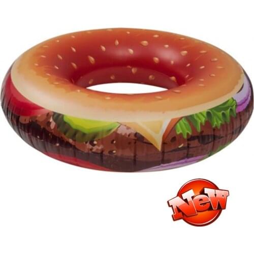 120cm Inflatable Vegetable Hamburger Swimming Ring Newst Pool Float For Adult Children Water Floats Holiday Party Toys Piscina
