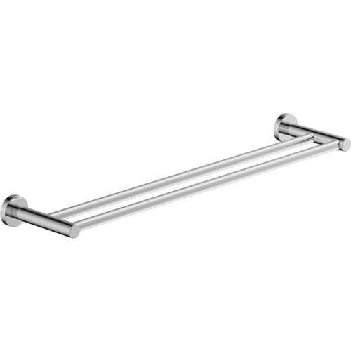 18-Inch, Double Bathroom Dial Towel Bar SUS 304 Stainless Steel Bath Wall Shelf Rack Hanging Towel Dual Hanger Polished Finish
