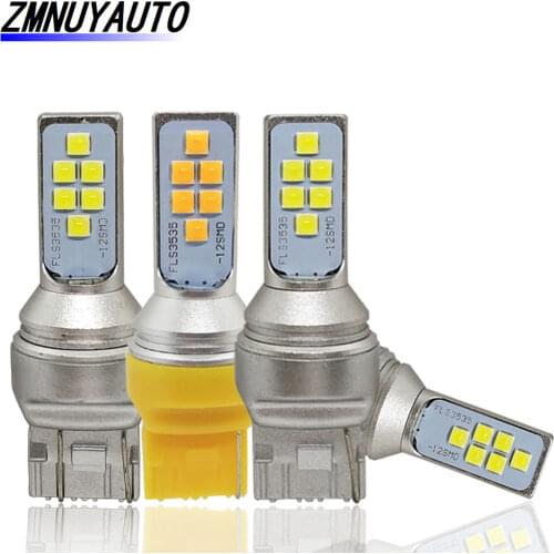 2x T20 Led 7440 7443 Bulb W21W W21/5W Led 12SMD 3535 Car Turn Signal Light Auto Brake Reverse Lamp White Yellow Amber Red 12V