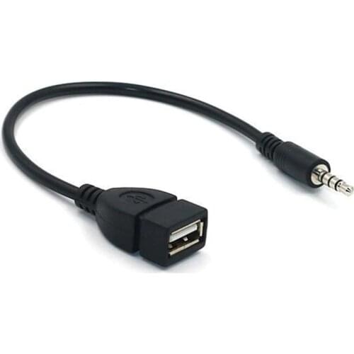 2019 New 3.5mm Male Audio AUX Jack To USB 2.0 Type A Female OTG Converter Adapter Cable