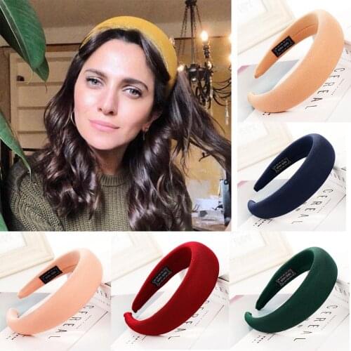 2020 new CN Hair Accessories Lace Padded Headband For Women Breathable Hairbands Girl Sponge Plastic Hair Hoop Headdress