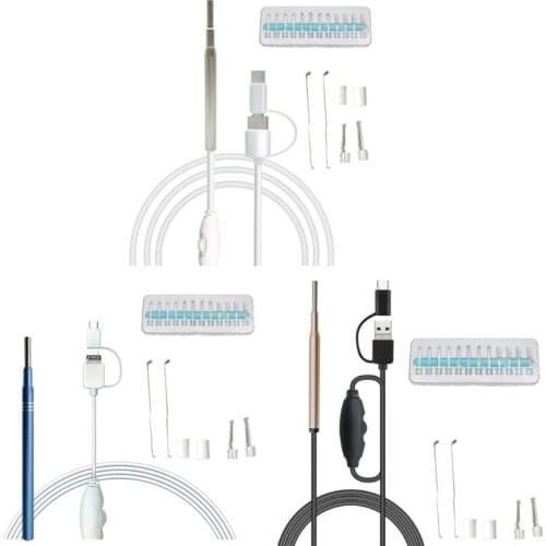 3.9mm Ear Endoscope 3 in 1 Ear Cleaning Tool Mini Camera Visual Ear Spoon Multifunctional Earpick for Type-C/USB/Micro