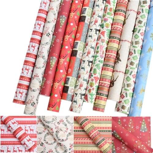 5pcs Christmas Gift Wrapping Papers Christmas Tree Elk Merry Christmas Pattern Craft Papers Xmas New Year Home Decor