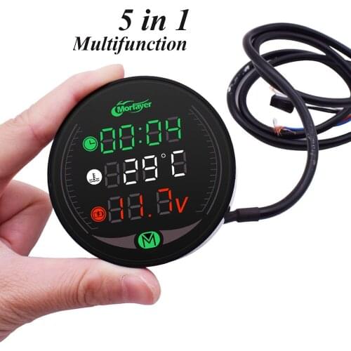 5-In-1 Motorcycle Multi-Function Meter Water Temperature Time Voltmeter For Honda1100 xx VTX1300 vtx 1300 vfr 750 800 ST 1300