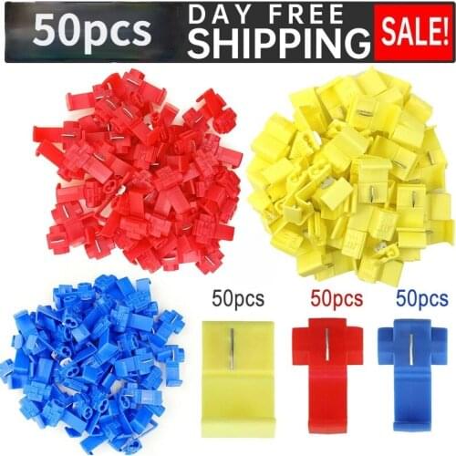 50Pcs Scotch Lock Crimp Terminals Ant Clip Quick Splice Connectors Car Wire Cable Terminal Electrical Cable Kit