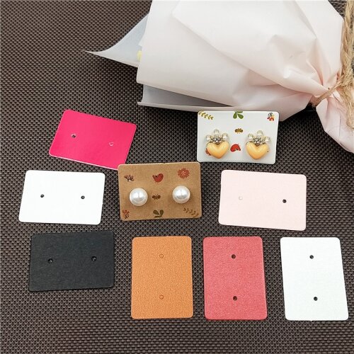 500pcs per lot 3.5*2.5cm Paper Colorful Stud Earring Display Card Earring Cards Small Accessories Packaging Cards