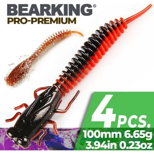 BEARKING 10cm 6.65g 4pcs Soft Lures Silicone Bait Goods For Fishing Sea Fishing Pva Swimbait Wobblers Artificial Tackle