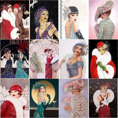 Noble Woman Full Square/Round Drill Diamond Painting 5D DIY Mosaic Kits Rhinestone Picture Wall Art Handmade Craft Gift Decor