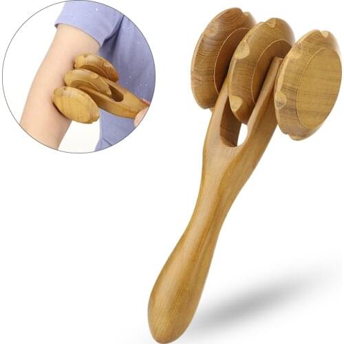 Meridian Wooden Massage Tool Roller Foot Back Neck Acupoints Massage Therapy Meridians Scrap Lymphatic Promote Blood Circulation