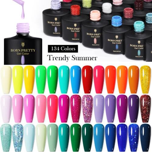 BORN PRETTY 10ml Gel Nail Polish Classic Black Gold Series Soak Off UV LED Gel Varnish Nail Art Glitter Nails Gel Polish