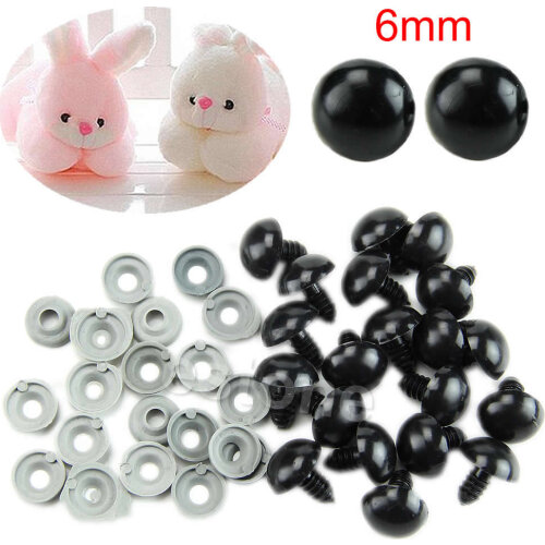 20pcs 6-20mm Black Plastic Safety Eyes For Teddy Bear/Dolls/Toy Animal/Felting