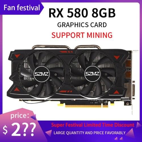 RX 580 8GB Mining Graphics Cards AMD Radeon RX580 8GB 2304SP Video Screen Cards GPU Desktop Computer Game Map Videocard PUBG