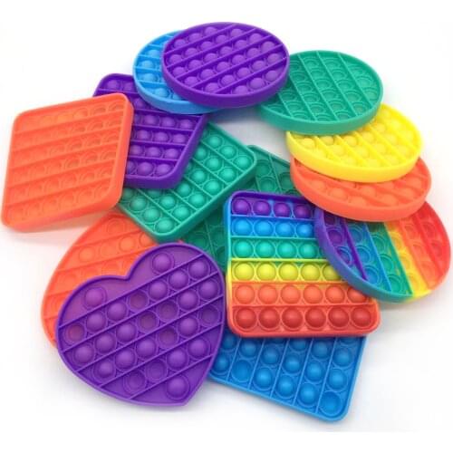 Pop Fidget Reliver Stress Toy Rainbow Push Bubble Antistress Toys Adults & Children Sensory Toys to Relieve Autism Party Supplie