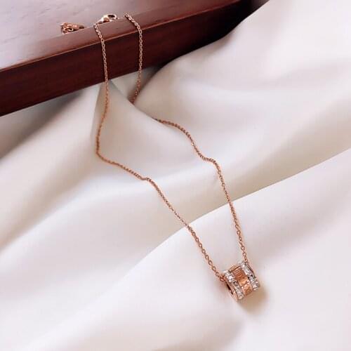 Classic Titanium Steel Roman Digital Pendant Necklace For Woman 2021 Korean Fashion Jewelry Party Girls Luxury Clavicle Chain