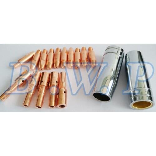 Contact Tips Holder Nozzles Accessories Kit For MB 25AK MIG Welding Torch M6*28*1.2, 17pcs