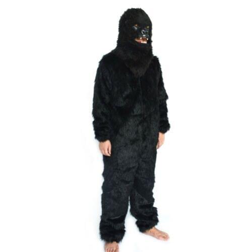 Fancy Dress Black Chimpanzee Mascot Costume Party Game Fursuit Cosplay Animal Outfit Halloween Advertising Parade Character Suit