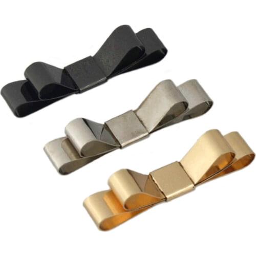 2pcs Metal Fashion Bowknot Buckle Durable Shoes Clip Clasp for DIY Handbag Bag Garments Hardware Closure Bag Parts Accessories