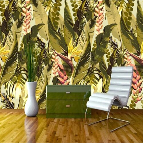 Milofi fashion retro huge hand-painted rainforest European mural wallpaper background wall