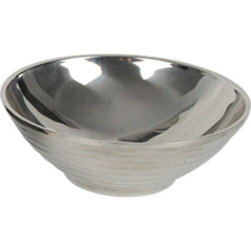 Silver Stainless Steel Bowl For Noodle Udon Ramen Bibimbab Dish Kitchenware Double-layer soup Anti-scalding Ramen Bowl