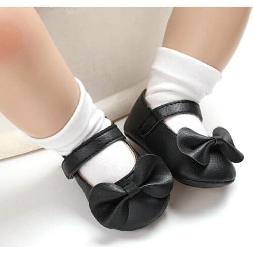 Fashion Baby Girls Bow Anti-Slip Casual Toddler Soft Soled Princess Walking Shoes