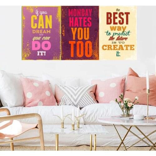 Motivational Typography Life Quotes Vintage Retro Art Prints Poster Hippie Wall Pictures Canvas Painting Home Decor