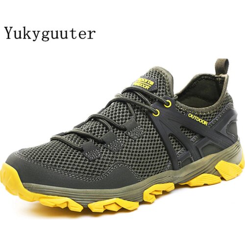 Men Hiking Shoes Outdoor Trekking Sports Climbing Boots Summer Breathable Mesh Non-slip Walking Trainers Camping Comfortable
