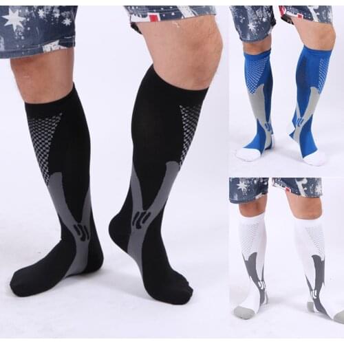Leg Support Stretch Compression Socks Men Women Running Athletic Medical Pregnancy Travel Football Breathable Adult Sports Socks
