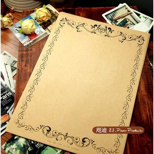 New Creative 8pcs/set European Style Vintage Romantic love Kraft Letter Paper Vintage Culture Sobre Writing Paper 470