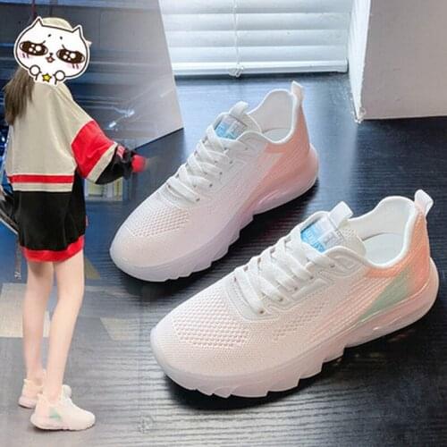 2021 New Spring Flying Woven Mesh Shoes Coconut Womens Shoes Summer Breathable Casual Shoes Sports Shoes Wild Zengh Tide Shoes