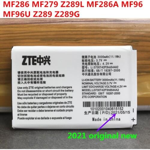 Original 3000mAh Li3730T42P3h6544A2 For ZTE MF286 MF279 Z289L MF286A MF96 MF96U Z289 Z289G 4G LTE WIFI Router Battery