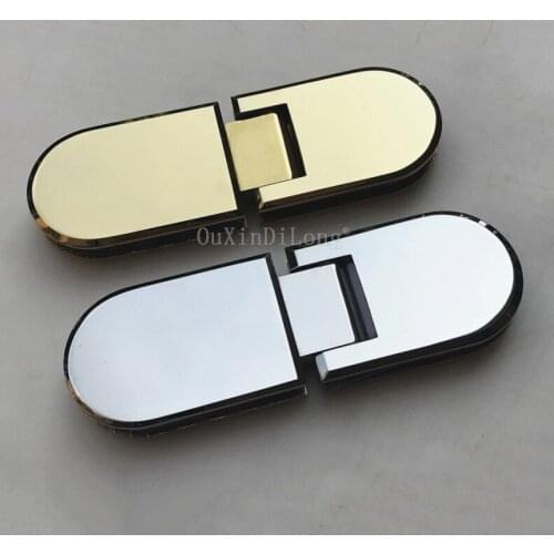 2PCS Gold/Polish Chrome 180 Degree 304 Stainless Steel Glass to Glass Shower Door Hinges For Home Bathroom Hardware JF1758