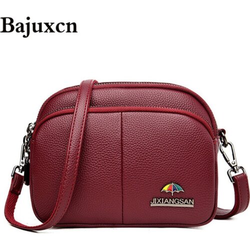 Luxury womens bag 2020 new high-quality soft PU leather ladies shoulder messenger bag designer multi-layer double zipper bag