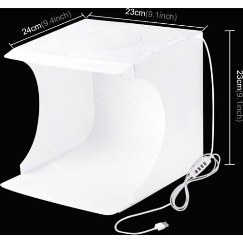 PULUZ LED Panel Folding Portable Ring Light Highlight Photo Lighting Studio Shooting Tent Box Kit with 3 Colors Backdrops
