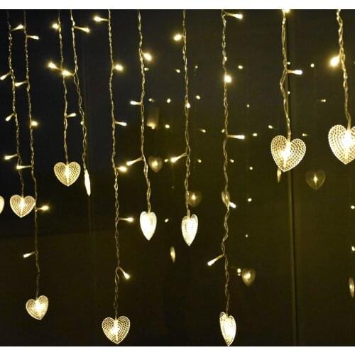 5M Curtain Snowflake Christmas tree Star Heart LED String lights 220V EU PLUG Mall Eaves Balcony Decoration Icicle LED Light