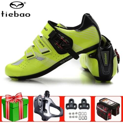 Tiebao Road Cycling Shoes Men Bicycle Add Pedal Set Sneakers Breathable Outdoor Sport Professional Non-Slip No-Lock Bicicleta