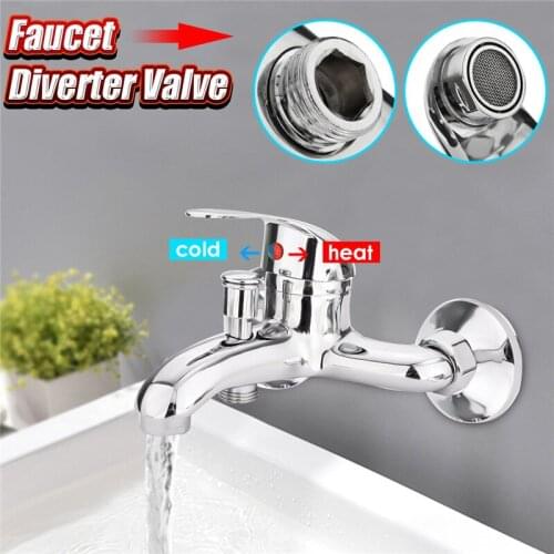 Triple Bathtub Hot and Cold Mixing Water Faucet Sink Spray Shower Head Deck Mounted Basin Mixer Taps Splitter Bath Shower Basin