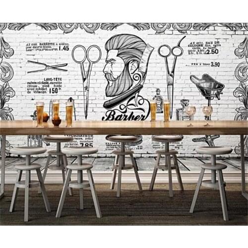 High grade interior decoration wallpaper background wall paper of the barber shop in Europe America Europe and England