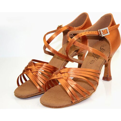 BD Dance Shoe Brand Thin Heel 3inch Brown High Quality Female Dancing Coupon Wear-resistant sole BD Latin Salsa Dance Shoes